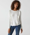 Michael Stars Kristi Top With Ruffle Detail In Chalk