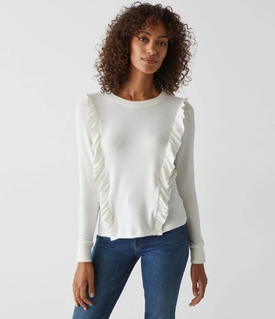 Michael Stars Kristi Top With Ruffle Detail In Chalk