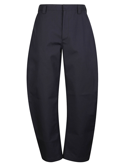Bottega Veneta Wool Trousers In Navy Blue