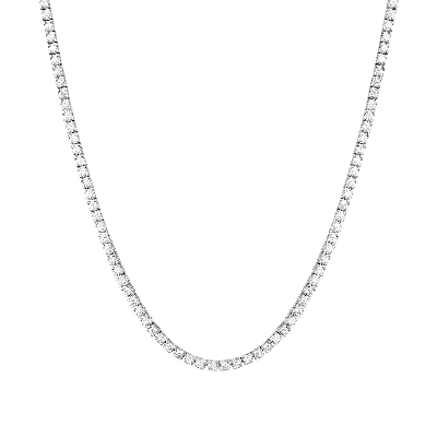 Aurate New York Classic Lab Grown Diamond Tennis Necklace In White