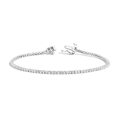 Aurate New York Classic Diamond Tennis Bracelet (lab) In White