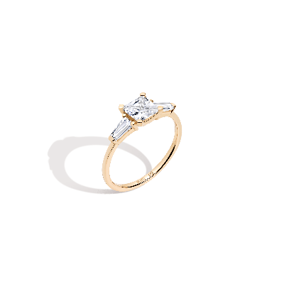 Aurate New York Princess Cut Tapered Baguette Diamond Ring In Rose