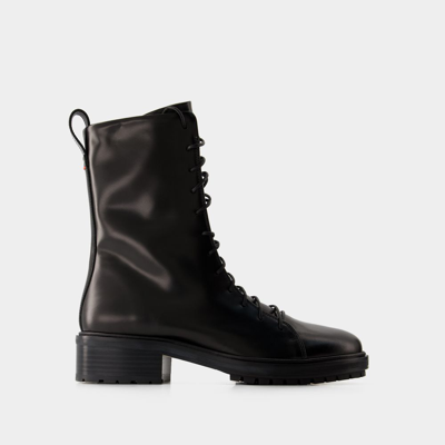 Aeyde 30mm Isa Leather Ankle Boots In Black