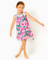 Lilly Pulitzer Girls Little Lilly Classic Shift Dress In Kelly Green Hibis Kiss