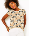 Lilly Pulitzer Etta Scoopneck Top In Deeper Coconut Lil Stir It Up