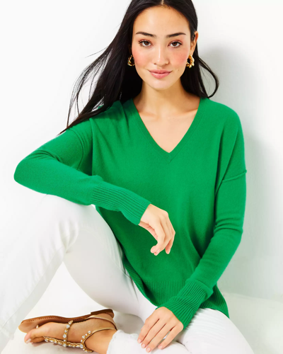 Lilly Pulitzer Bedford Cashmere V-neck Sweater In Kelly Green