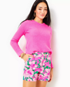 Lilly Pulitzer Gretchen High Rise Short In Botanical Green Just Wing It In Kelly Green Hibis Kiss
