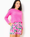 Lilly Pulitzer Gretchen High Rise Short In Botanical Green Just Wing It In Multi