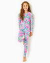 Lilly Pulitzer Girls Mini Sammy Pajama Set In Multi Lil Soiree All Day