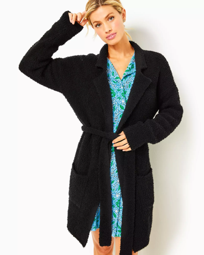 Lilly Pulitzer Dalvin Open Front Cardigan In Black