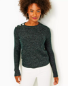 Lilly Pulitzer Morgen Sequin Sweater In Evergreen Metallic