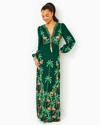 Lilly Pulitzer Wexlee Long Sleeve Maxi Dress In Evergreen Stir It Up Engineered Knit Dress