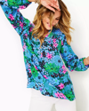Lilly Pulitzer Elsa Silk Top In Multi Soiree All Day