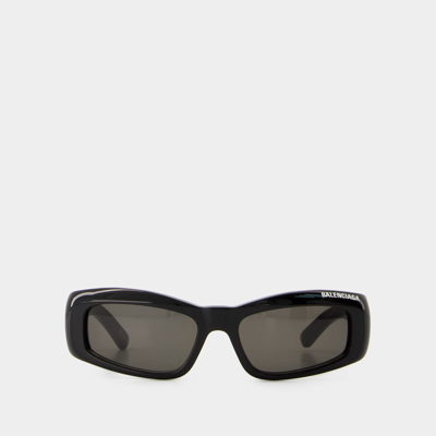 Balenciaga Rectangular-frame Acetate Sunglasses In Black