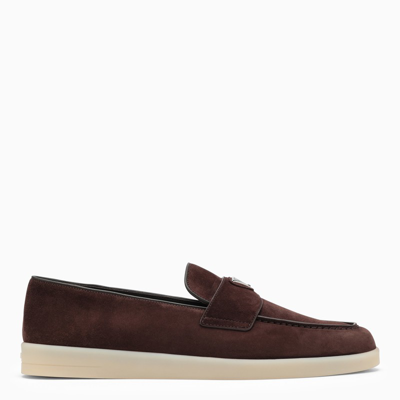 Prada Dark Brown Suede Loafer