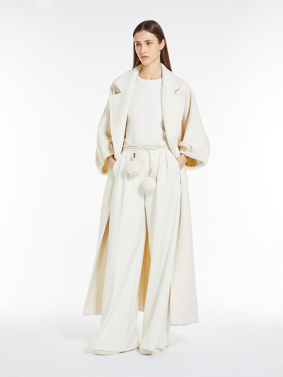 Max Mara Flared Trousers In Scuba Jersey In Ivory