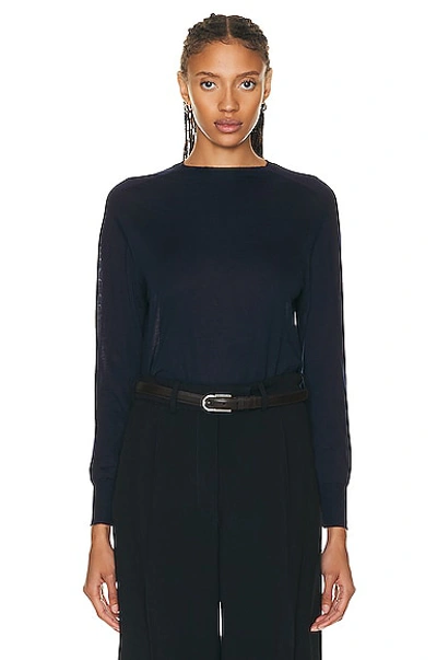 The Row Exeter Cashmere Sweater In Navy