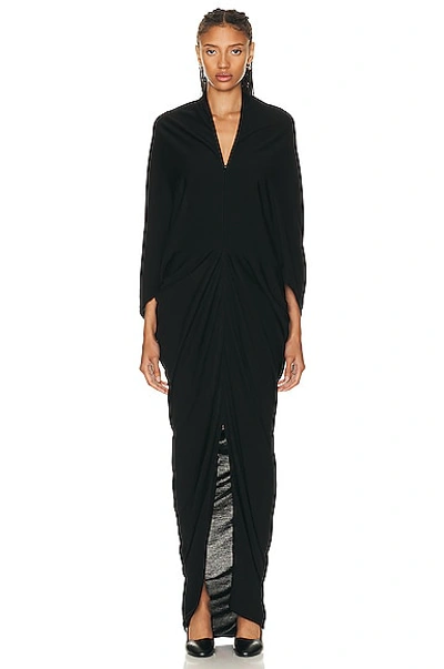 The Row Rodin Wool Jersey Maxi Dress In Black