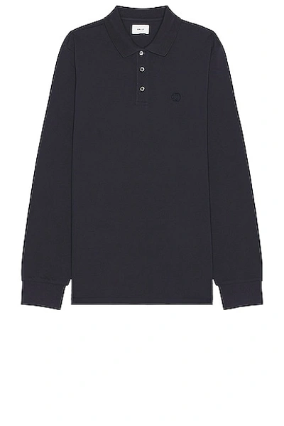 Bally Logo-embroidered Cotton Polo Shirt In Midnight 50