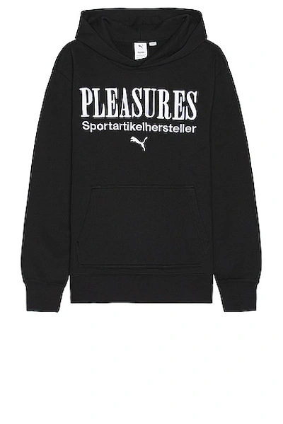 Puma X Pleasures Cotton Hoodie In Black  