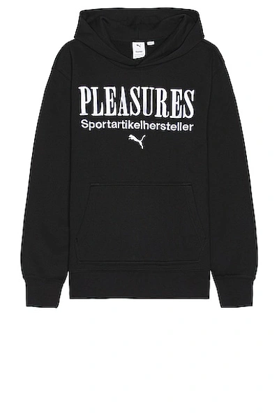 Puma X Pleasures Cotton Hoodie In Black