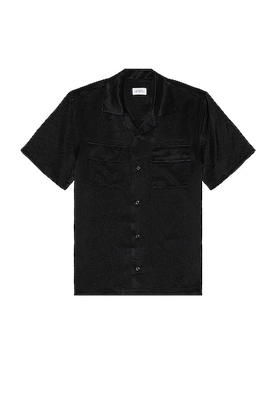 Saturdays Surf Nyc Canty Crinkled Satin Shirt In Black