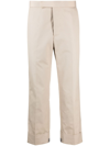 Thom Browne Tailored Cropped Twill Trousers In Neutrals