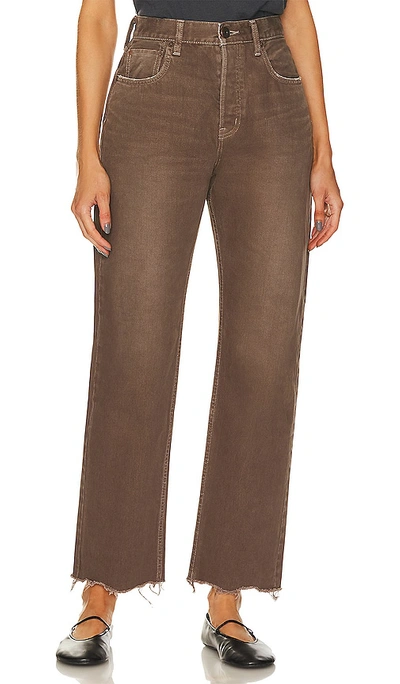 Moussy Vintage Emery Wide Straight Jeans In Brown
