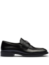 PRADA PRADA TRIANGLE-LOGO LEATHER LOAFERS