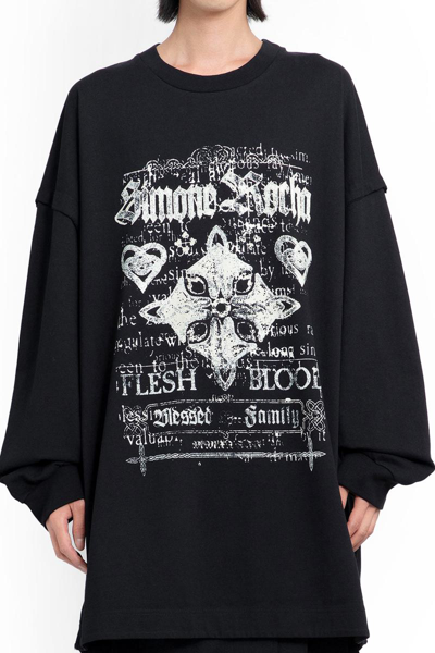 Simone Rocha Graphic-print Cotton Sweatshirt In Black