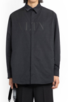 Valentino Vltn Overshirt In Tech Fabric In Black