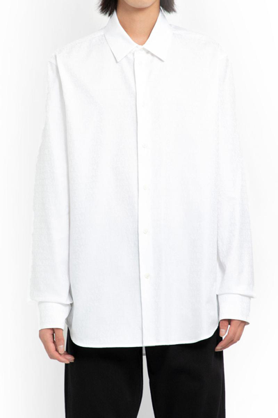 Versace Allover-jacquard Shirt In White