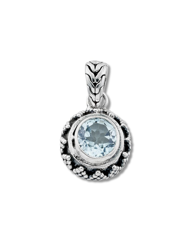 Samuel B. Silver 1.00 Ct. Tw. Blue Topaz Round Pendant