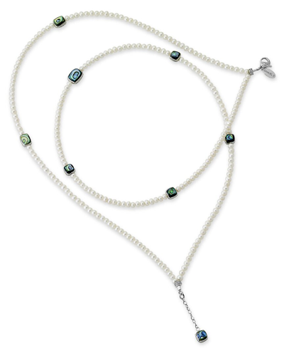 Samuel B. Silver Abalone Pearl Station Necklace