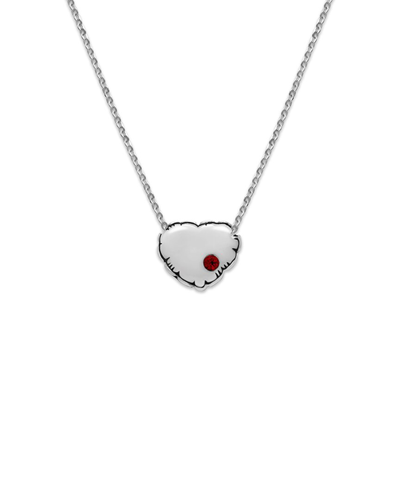 Samuel B. Silver 0.15 Ct. Tw. Garnet Puffy Heart Necklace