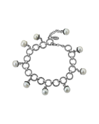 Samuel B. Silver Pearl Charm Bracelet