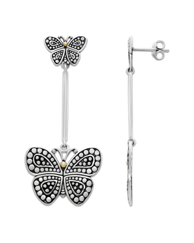 Samuel B. 18k & Silver Butterfly Earrings In Metallic