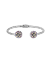 Samuel B. 18k & Silver Pearl Flower Bangle Bracelet