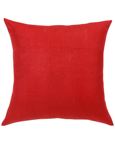 Lr Home Estate Handwoven Red Solid Linen Decorative Pillow