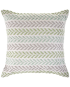 Lr Home Sofie Woven Chevron Striped Green & Grey Decorative Pillow In Green
