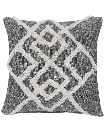 Lr Home Modern Tufted Geometric Diamond Decorative Pillow In Black
