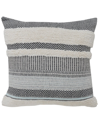 Lr Home Scandinavian Textured Striped Geometric Decorative Pillow In White