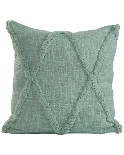 Lr Home Reid Jade Diamond Tufted Cotton Decorative Pillow In Green