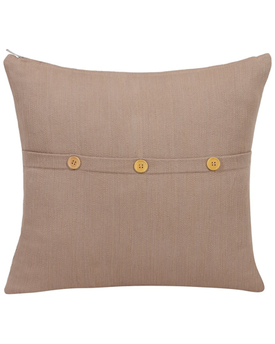 Lr Home South Hampton Brown Buttoned Cotton Decorative Pillow