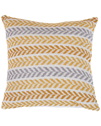 Lr Home Sofie Woven Chevron Striped Yellow Decorative Pillow
