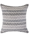 Lr Home Sofie Woven Chevron Striped Grey & Black Decorative Pillow In Grey