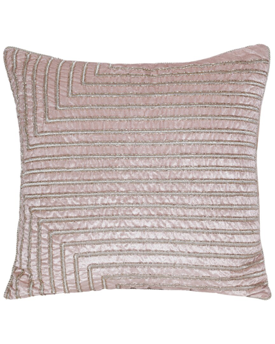 Lr Home Chloe Blush Pink Striped Embroidered Decorative Pillow