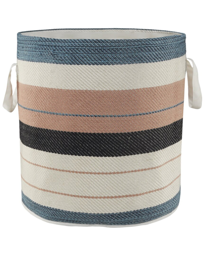 Lr Home Mid-century Modern Striped Indoor Outdoor Storage Basket In Blue
