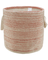 Lr Home Textured Fringe Coral Firm Storage Basket In Orange