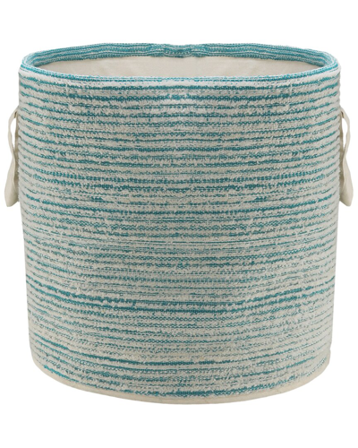 Lr Home Textured Fringe Aqua Firm Storage Basket In Blue